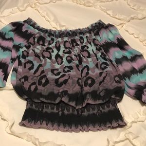 Size M green purple black top by xoxo